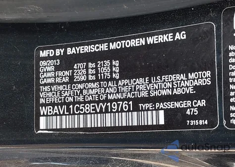 2014 BMW X1 xDrive28I z USA, uszkodzony, nr VIN WBAVL1C58EVY19761